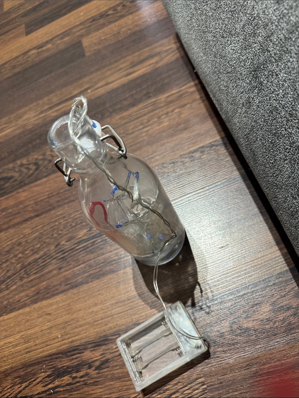 IKEA Clear Glass Bottle Lantern with Red Heart - Picture 10 of 10